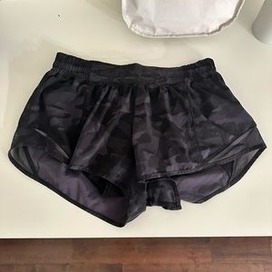 Black Camo Lululemon Hotty Hot Shorts